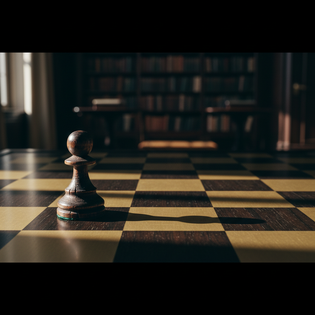 Un pezzo degli scacchi, un pedone, si erge solitario su una scacchiera, a simboleggiare l'importanza del modello mentale del costo dell'inazione.